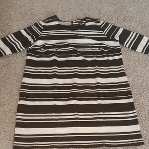 Striped Black and White Midi Dress